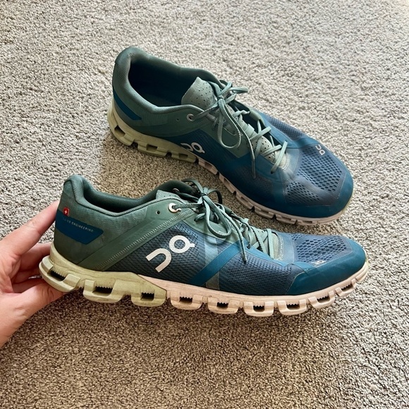 On Cloud 5 Mens Size 11 Blue Mesh Athletic Running Walking Gym Sneakers Shoes - Picture 1 of 7